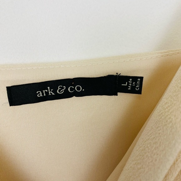 Ark & Co Cocktail Dress with Gold Accents, Large, Cream Mini Dress with Belt - Picture 5 of 16